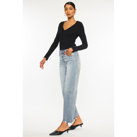 Kan Can High Rise Slim Wide Leg Jeans - KC2565L - Size 15/31 - Picture 3 of 9